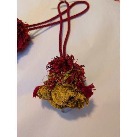 Set of Two Red & Gold Crystal Decorative Tassels - Picture 1 of 7